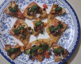 A picture of step 8 of Tortilla papdi chaat.
