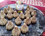 A picture of step 6 of Rose flavour Tilgul Modak.