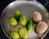 A picture of step 1 of Spiny Gourd(Kantola) Potato Fry(no onion garlic).