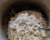 A picture of step 3 of Lima beans pulav (pavta bhat).