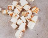 A picture of step 2 of Paneer chickpea salad.