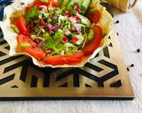 A picture of step 4 of Masala papad bowl.