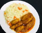 A picture of step 7 of White rice with chicken koofta.