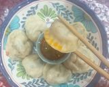 A picture of step 7 of Chicken momos (dumplings).