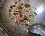 A picture of step 1 of Kolhapuri Chickan masala and curry.