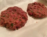 A picture of step 1 of Salisbury steak with mushroom gravy.