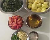 A picture of step 1 of Aloo palak.
