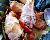 A picture of step 3 of GARANG ASEM (Chicken Steamed in Banana Leaves).