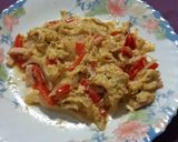 Foto del paso 5 de la receta: Revuelto de pimiento, cebolla y pechuga de pavo