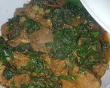 A picture of step 5 of Mutton palak.
