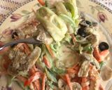 Foto del paso 6 de la receta: Pasta de calabacín en salsa alfredo con pollo y champiñones
