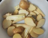 A picture of step 1 of Chatpata baby corn and baby potatoes.