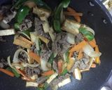 A picture of step 5 of Japanese Beef Fry with Tofu and Vegetable.