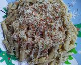 A picture of step 5 of Mayo Pasta.