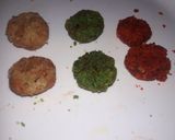 A picture of step 2 of Tricolor coconut sandesh.