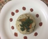 A picture of step 5 of Rava Upma (roasted semolina).