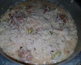 A picture of step 2 of Mutton yukhni pulao.