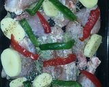 Foto del paso 1 de la receta: Pollo al horno con arroz y salsa de espinacas