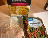 A picture of step 3 of Homemade Chicken Pot Pie made with Red Lobster Biscuit Mix.