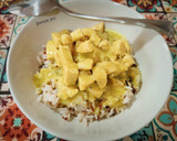 Foto del paso 5 de la receta: Pollo en salsa de coco y curry con arroz tricolor