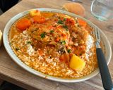 Foto del paso 10 de la receta: Estofado de pollo con papas y arroz 🥘🫶🏻✨