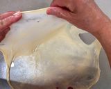 A picture of step 6 of Onion Bread (How to make super easy thinnest dough no-rolling pin).