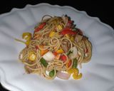 A picture of step 4 of Sertou's spaghetti.