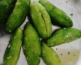 A picture of step 3 of Besan stuffed karela(bitter gourds).