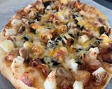 A picture of step 9 of Japanese Teriyaki Chicken Pizza.