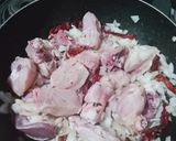 A picture of step 1 of Chicken pandhra rassa (white gravy).