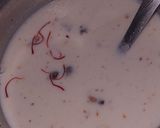 A picture of step 3 of Kashmiri kong phirni(suji kesar phirni).