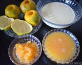 A picture of step 4 of Orange kulfi (made with fresh juice).