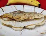 A picture of step 4 of Dosa with Chocolatey Nutella and ripe banana filling.