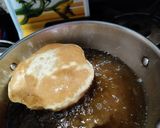 A picture of step 6 of Kasuri methi poori with potato curry.