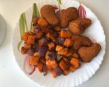 Édesburgonya sült lila hagymával recept fázis 8 fotója