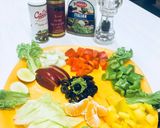A picture of step 1 of Rainbow Citrus Salad.