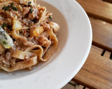 Foto del paso 8 de la receta: Tagliatelle en salsa de nueces y gorgonzola con pera