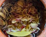 A picture of step 3 of Kosha Mangsho or Slow cooked mutton for Dol Purnima.