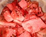 A picture of step 1 of Peak milk and melon drink.