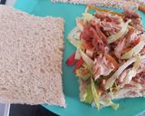 A picture of step 3 of Sandwich from left overs.