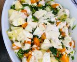 A picture of step 8 of Ordebur salad🥗.