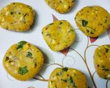 A picture of step 1 of Aloo tikki with tomato sauce.