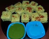 A picture of step 13 of Palak coriander Dhokla.