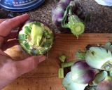 Foto del paso 2 de la receta: "Carciofi alla romana" (alcauciles)