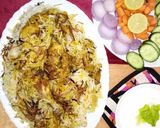 A picture of step 22 of Hyderabadi chicken dum biryani.