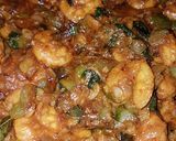 A picture of step 1 of Prawns bitter guard curry.