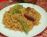 A picture of step 4 of Sindhi Style Bhugga Chawal / Brown Rice.