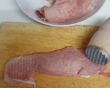 A picture of step 1 of Meat with potatoes in the oven.
