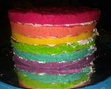 Foto langkah ke 7 dari resep Tart karakter rasa rainbow cake.