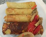 Foto del paso 3 de la receta: Panqueques de harina de arvejas rellenos con escalibada